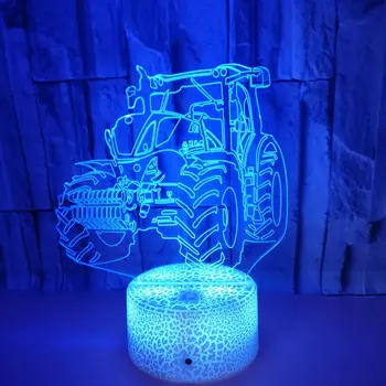 Fashion Loominguline Traktori Sandcar 3D Lamplight LED USB Meeleolu Öö Valguses Mitmevärviline Puutetundlik Remote Dekoratiivsed Tabel Lamp Poiss Kingitused