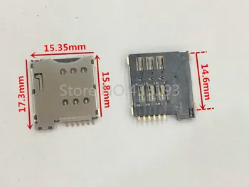 Mikro-SIM-Kaardi hoidik-liides 7P 7Pin-Kaardi Pesa/Ise ja lükake lüliti 1.35 MM 20PCS/Palju
