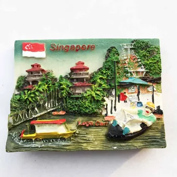 Singapur originaal ühe Sentosa skyline kaldteed turistidele suveniiride külmkapi magnet kleebised